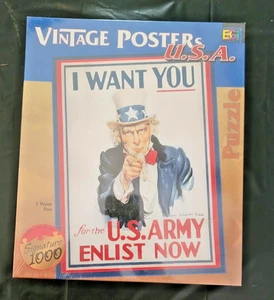 BGI Signature 1000 Vintage Poster USA I Want You For The Army 1026 Teile Puzzle - Bild 1 von 6