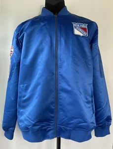 Chaqueta de satén Mitchell & Ness New York Rangers con parches de copa Stanley talla XL NUEVA CON ETIQUETAS - Imagen 1 de 8