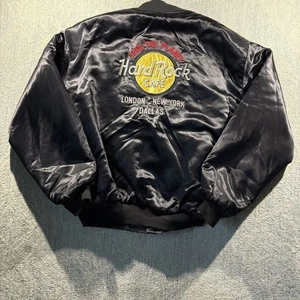 Vintage Hard Rock Cafe Staff Satin Jacke Gr. L 80er Musik Vintage - Bild 1 von 17