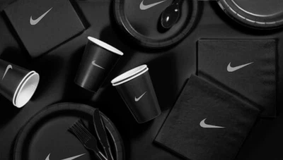 Juego de vajilla personalizado Sw00sh fiesta, fiesta de cumpleaños de 60 piezas en total-negro Foto 1 de 4