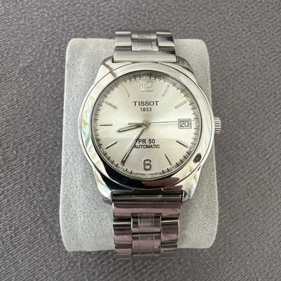 Швейцарские автоматические наручные часы Tissot 1853 PR50 сапфировое стекло нержавеющая сталь - Изображение 1 из 4
