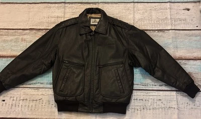 Chaqueta de Cuero Boeing De Colección Para Hombre Mediana Genuina Bombardero Vuelo Aviador Abrigo Foto 1 de 4