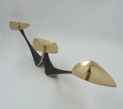 Sehr selten: Kerzenleuchter Walter Bosse Hagenauer Messing  teilgeschwärzt 50er - Bild 1 von 4