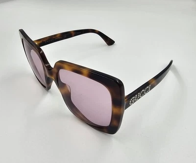 Óculos de Sol Feminino GUCCI GG0418S 003 Retangular Havana Rosa 54 mm OBI 01 - Imagem 1 de 3