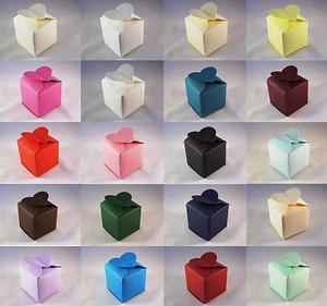 Heart Top Wedding Favour Boxes - Choose Colour - Choose QTY - SC10. 10, 50, 100 - Picture 1 of 21