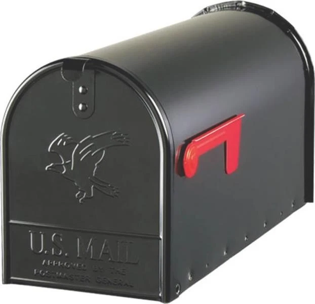 NEW SOLAR E1600B00 BLACK HEAVY DUTY METAL LARGE RURAL MAILBOX 0143362 SALE - Image 1 of 1