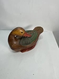 Vintage Carved Wood Duck Decoy Folk Art Box  - Picture 1 of 5
