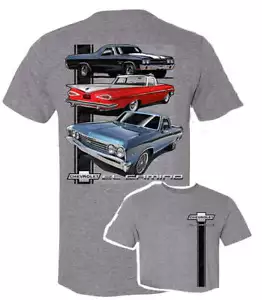 Chevy El Camino t-shirt featuring 3 generations Licensed Truck Hot Rod - Picture 1 of 5