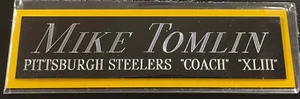 MIKE TOMLIN STEELERS NAMEPLATE SIGNED AUTOGRAPHED FOOTBALL-HELMET-JERSEY-PHOTO - Picture 1 of 8
