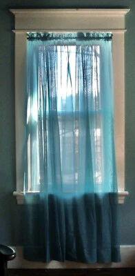 Sheer Light Filtering Chiffon Curtains Window Drapes Two Panels TEAL 60 X 84ea - Image 1 of 4