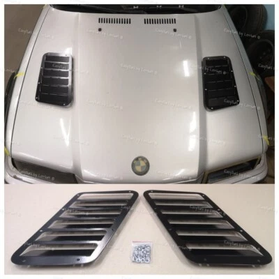 BMW E36 METAL REAL persianas ventiladas capó ventilación branquias juego de 2 piezas con kit de instalación Foto 1 de 4