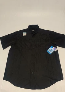 New Reel Legends Saltwater II Fishing Button Down Shirt Black M Men's A94 - Picture 1 of 8