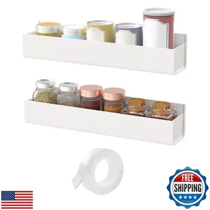VAEHOLD Adhesive Acrylic Spice Rack with Nano Double Sided Tape Wall Mount Or - Picture 1 of 5
