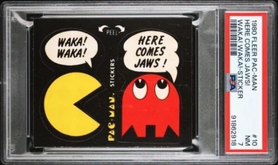 1980 Fleer Pac Man Here Comes Jaws! Waka! Waka! #10 PSA 7 VTG Pop 1 - Image 1 of 3