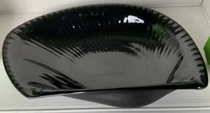 Plato raro vintage de madera de cuña negro basalto Nautilus en forma de mejillón 25,5 cm X 15 cm - Imagen 1 de 5