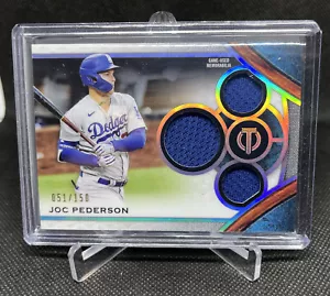 2021 topps tribute triple relic joc pederson 51/150 game used jersey 3 swatches - Picture 1 of 2