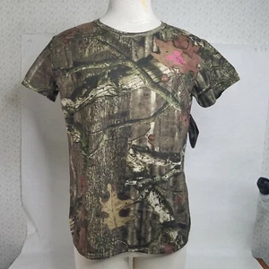 Mossy Oak Pink Break-Up Infinity Logo SS Camo T-Shirt Sizes M L XL Women's NEW - Picture 1 of 4