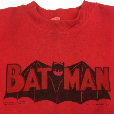 Vtg 1966 Batman Youth Sweatshirt Logo TV Series DC Comics Pennys Kids Sz M 10-12 - Image 1 of 4