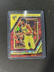 Shaedon Sharpe 2022-23 Panini Flux #207 Red Cracked Ice Prizm Rookie Card RC SP