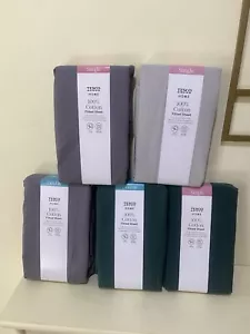 Tesco Home or F & F Home 100% Cotton Fitted Sheet - Different Colours and Sizes - Picture 1 of 26