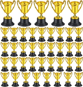 Pack of 40 Golden Award Trophy Cups Plastic Gold Trophies Mini Awards and Trophi - Picture 1 of 6