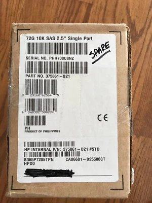 HP 72GB 10K SAS 2.5" Single Port Hard Drive 375861-B21 NIB - Image 1 of 3