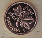 1961 Canadian Uncirculated One Cent Elizabeth II Coin!