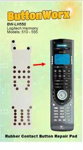 ButtonWorx™ Logitech Harmony 510 550 555 Fernbedienung - Gummikontakt Reparatur - Bild 1 von 6