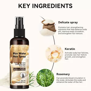 Rice Water Black Rice Water Hair Growth Spray Treatmnt Fermented + Castor Oil - Picture 1 of 12