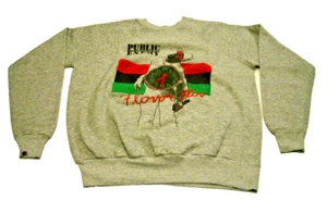 VINTAGE anni 80-90 PUBBLICO NEMICO SAPORE FLAV GRIGIO DBL. FELPA GRAFICA - TAGLIA - LEGGI - Foto 1 di 13