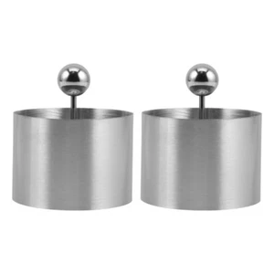 2 Stampi Rotondi in Acciaio Inox con Pulsante, Utensili Cucina Multifunzionali - Foto 1 di 12