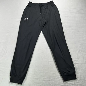 Under Armour Joggers Mens Medium Black UA Sports Style Elite Stretch Sweat Pants - Picture 1 of 11