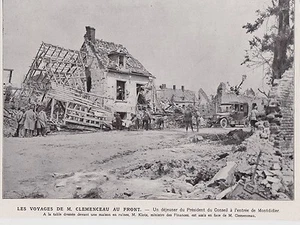 1918 -- DEJEUNER DE CLEMENCEAU A L ENTREE DE MONTDIDIER 3G286 - Picture 1 of 1