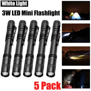 5X LED Taschenlampe Clip Mini Licht Penlight Tragbar Stift Taschenlampe Lampe Außen - Bild 1 von 10