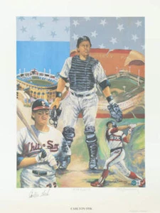 Carlton Fisk Signed (Beckett) LE White Sox 18x24 R.J. Morrison Canvas Lithograph - Picture 1 of 1