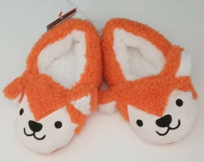 Cat & Jack Infant Toddler Orange Fox Slippers Size 12-24 Months Slip On - Image 1 of 3
