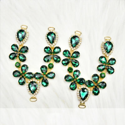 1 Par Cadena Corta Decorativa Cristal Estrás Cuentas Apliques Motivo Coser Foto 1 de 4