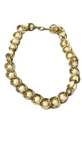 Vintage goldfarben und Kunstperlen verschlungen Halsband Halskette 16" - Bild 1 von 3