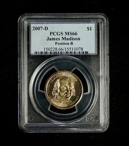 2007 D James Madison Presidential Dollar PCGS MS66 (Pos B)  - Picture 1 of 2