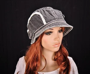 M196 Negro Bonito Rayas Algodón Sombrero Sol Alaja Gorra Cubo Verano Para Mujer Nuevo con Etiquetas - Imagen 1 de 9