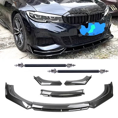 Carbon Fiber Black Front Bumper Lip Chin Spoiler For BMW 740i 750i 760 Body Kit Foto 1 de 4