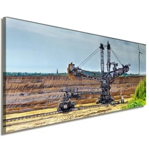 Bagger Leinwandbild AK Art Bilder Mehrfarbig Wandbild Kunstdruck Panorama XXL - Bild 1 von 3