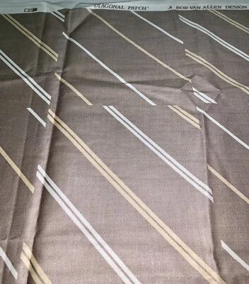 NEW Vtg 80s Cohama Riverdale Taupe Diagonal Patch Vat Scotchgard Remnant Fabric - Image 1 of 4