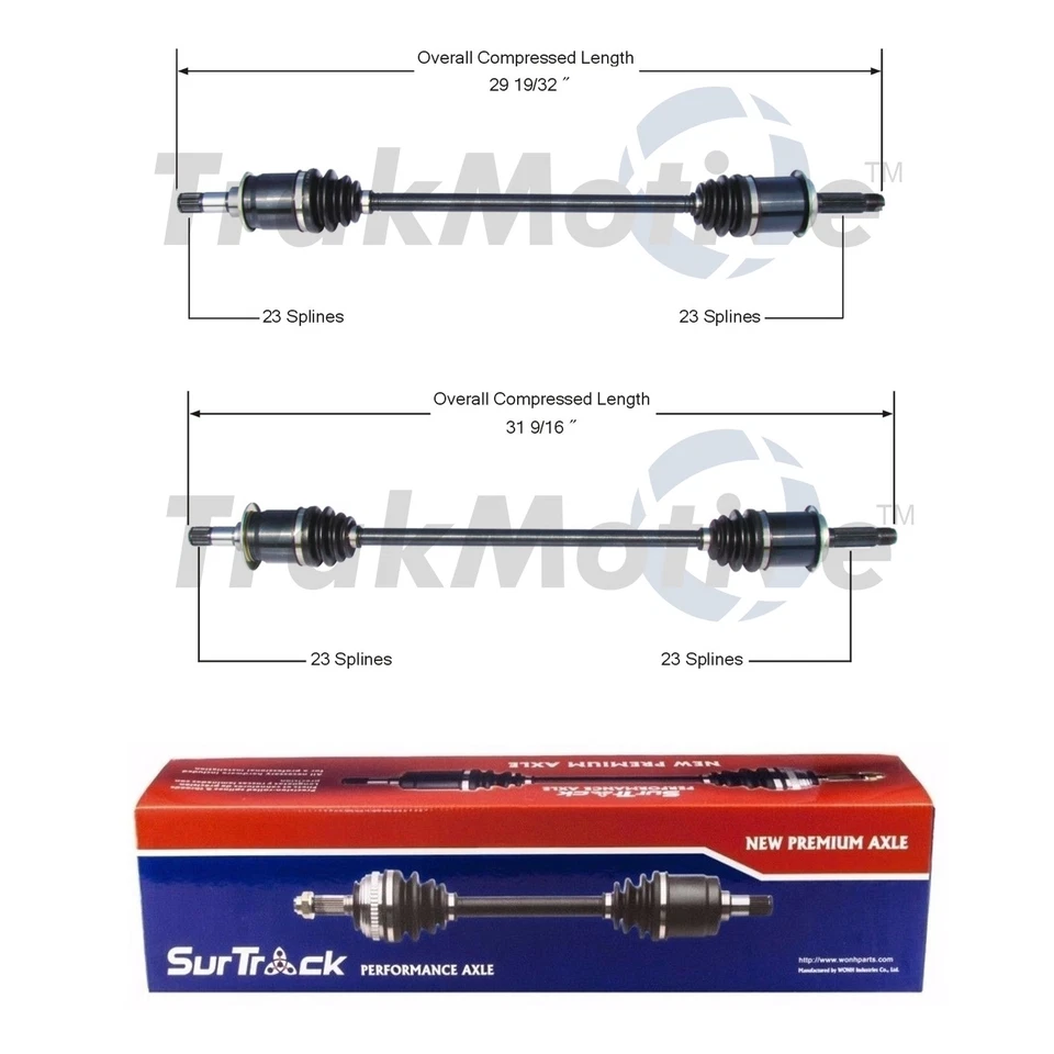 SurTrack Pair Set of 2 Rear CV Axle Shafts For Honda Element 4WD 2003-2011 - Image 1 of 1