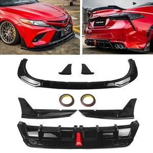 Rear Diffuser + Front Spoiler Cover For Toyota Camry 2018-24 SE XSE YOFER Style - Picture 1 of 10