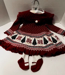 Baby Christmas Dress, Tights By Tahari New 3-6 Month - Picture 1 of 6