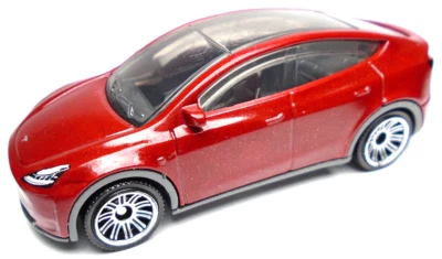 2022 MATCHBOX TESLA MODEL Y RED 1:64 DIECAST 2 7/8" CAR WITH SILVER RIMS - Image 1 of 4