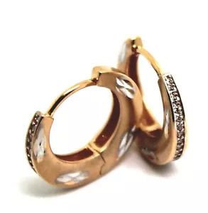Kaedesigns 9ct Rose & White Gold Hoop Huggie Cz Earrings*Free Express Post In Oz - Picture 1 of 10
