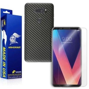 ArmorSuit MilitaryShield LG V30 Screen Protector + Black Carbon Fiber Skin USA - Picture 1 of 6