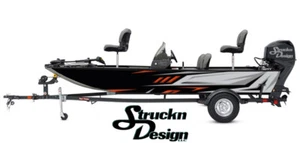 Red Grey Black Tech Vinyl Graphic Decal Kit Fishing Abstract Lines Boat wrap - Picture 1 of 1